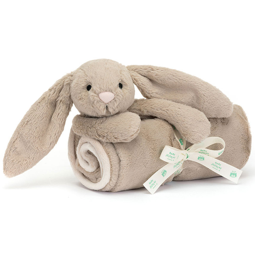 jellycat knuffeldekentje bashful konijn - beige - 70x56 cm