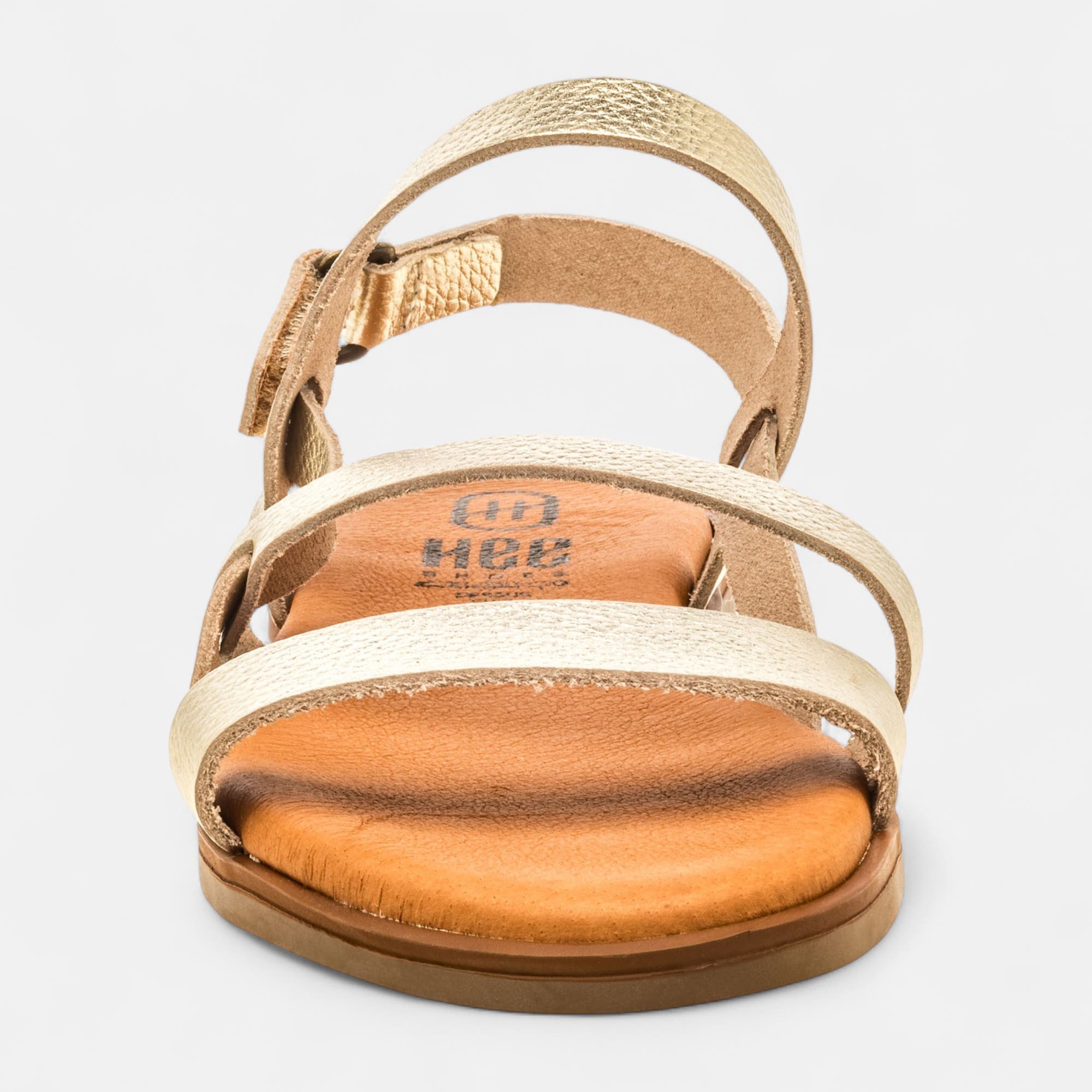Nu-pieds Femme en cuir or