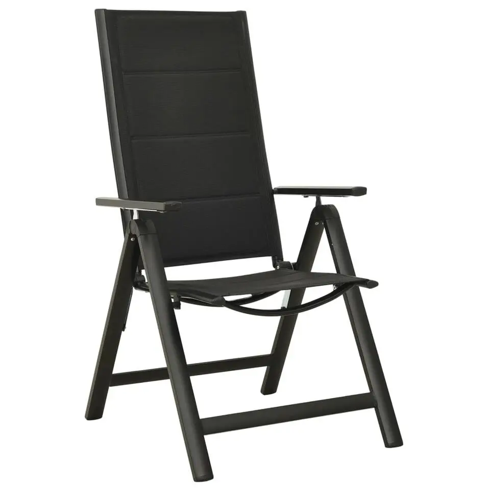 vidaXL - Stapelbare Stoel - Zwart - Aluminium - 2 stuks
