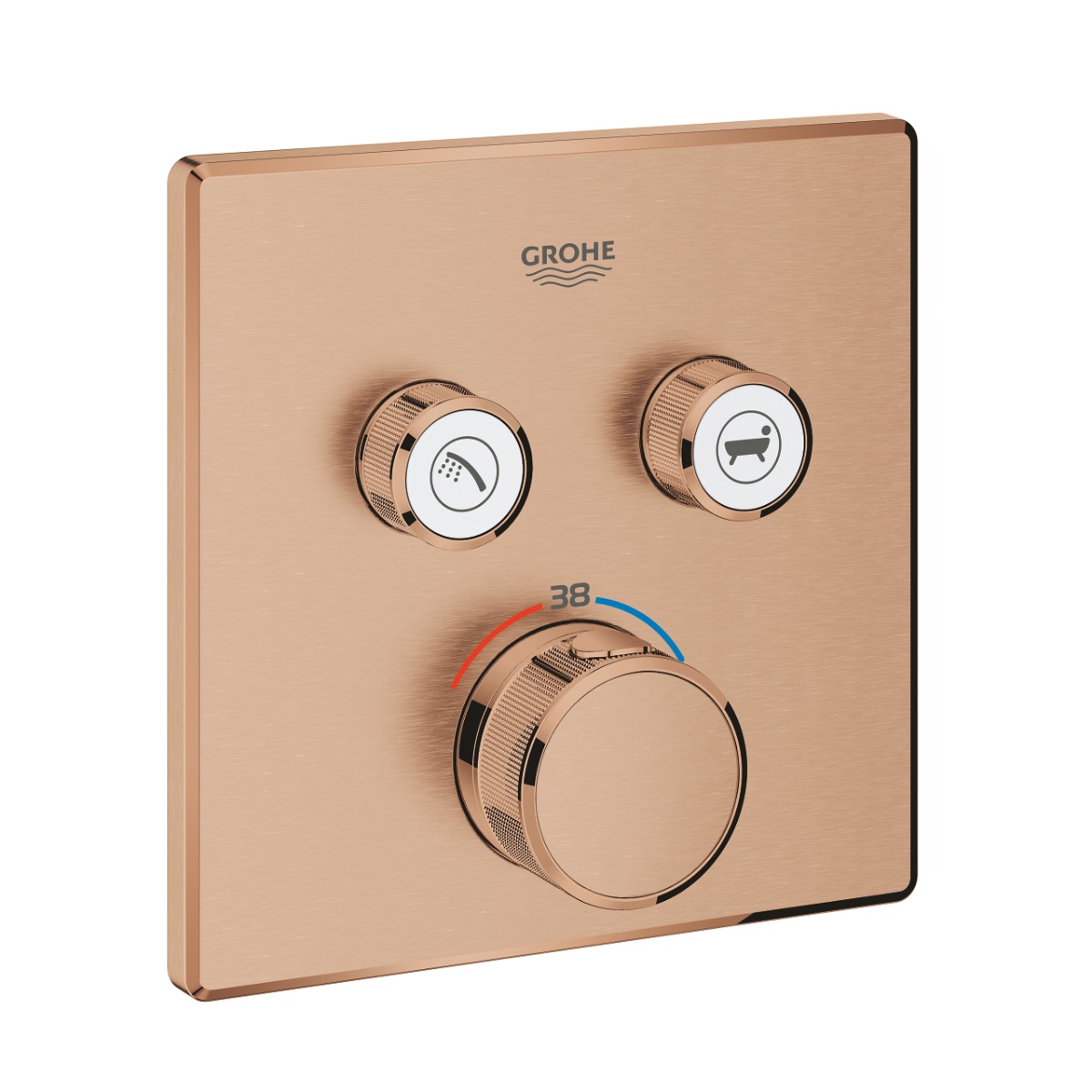 Grohe Grohtherm SmartControl douchethermostaat met omstel 2-weg vierkant brushed warm sunset