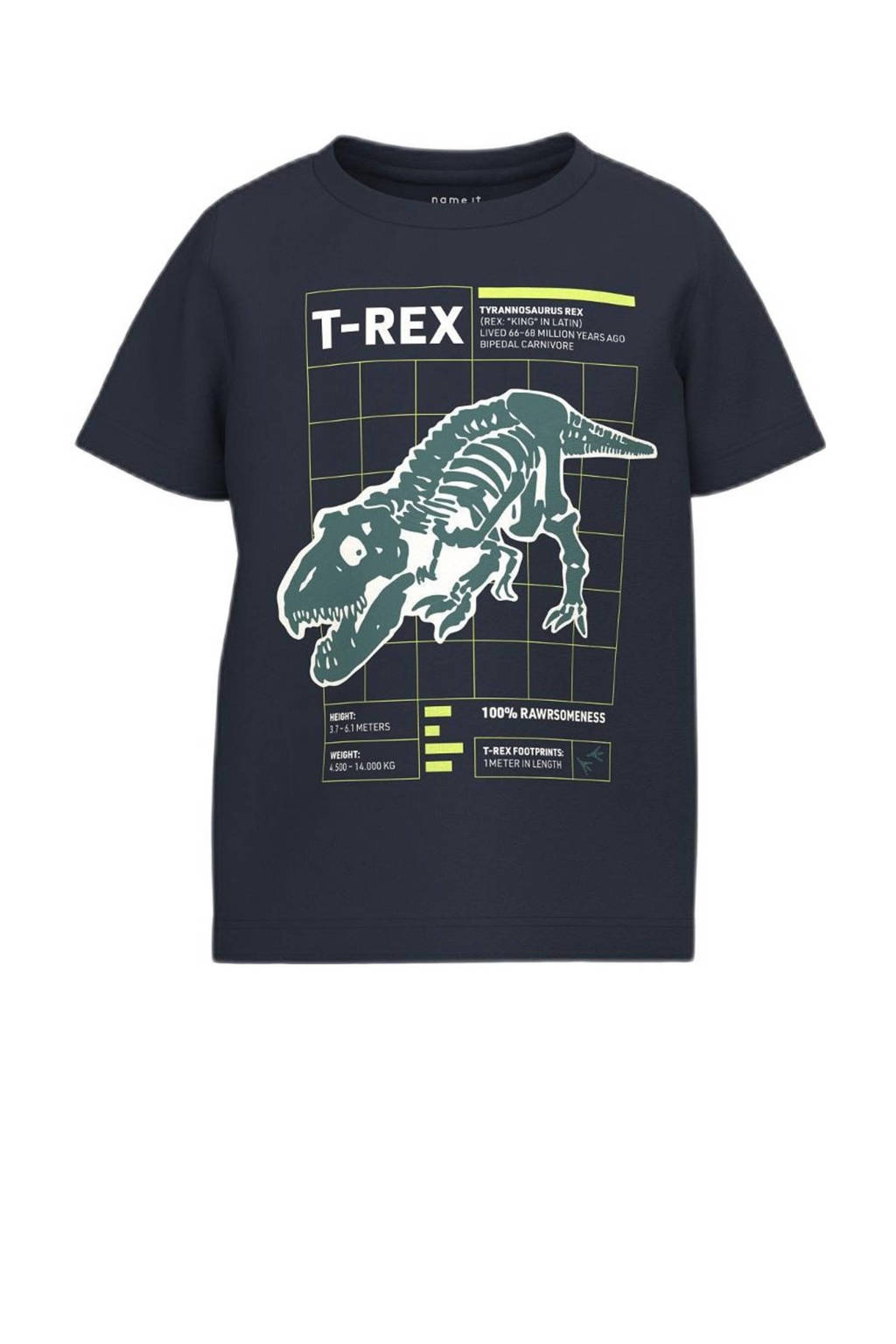 NAME IT T-shirt NMMBERTE met printopdruk donkerblauw/groen