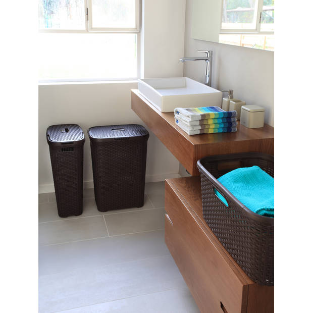 Curver Style Wasmand met Deksel - 40L - Antraciet