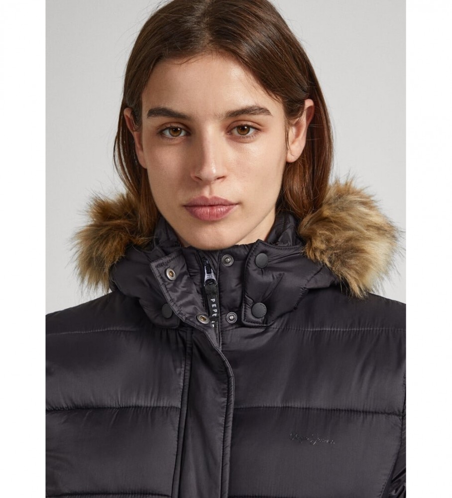 Casaco longo preto Pepe Jeans May