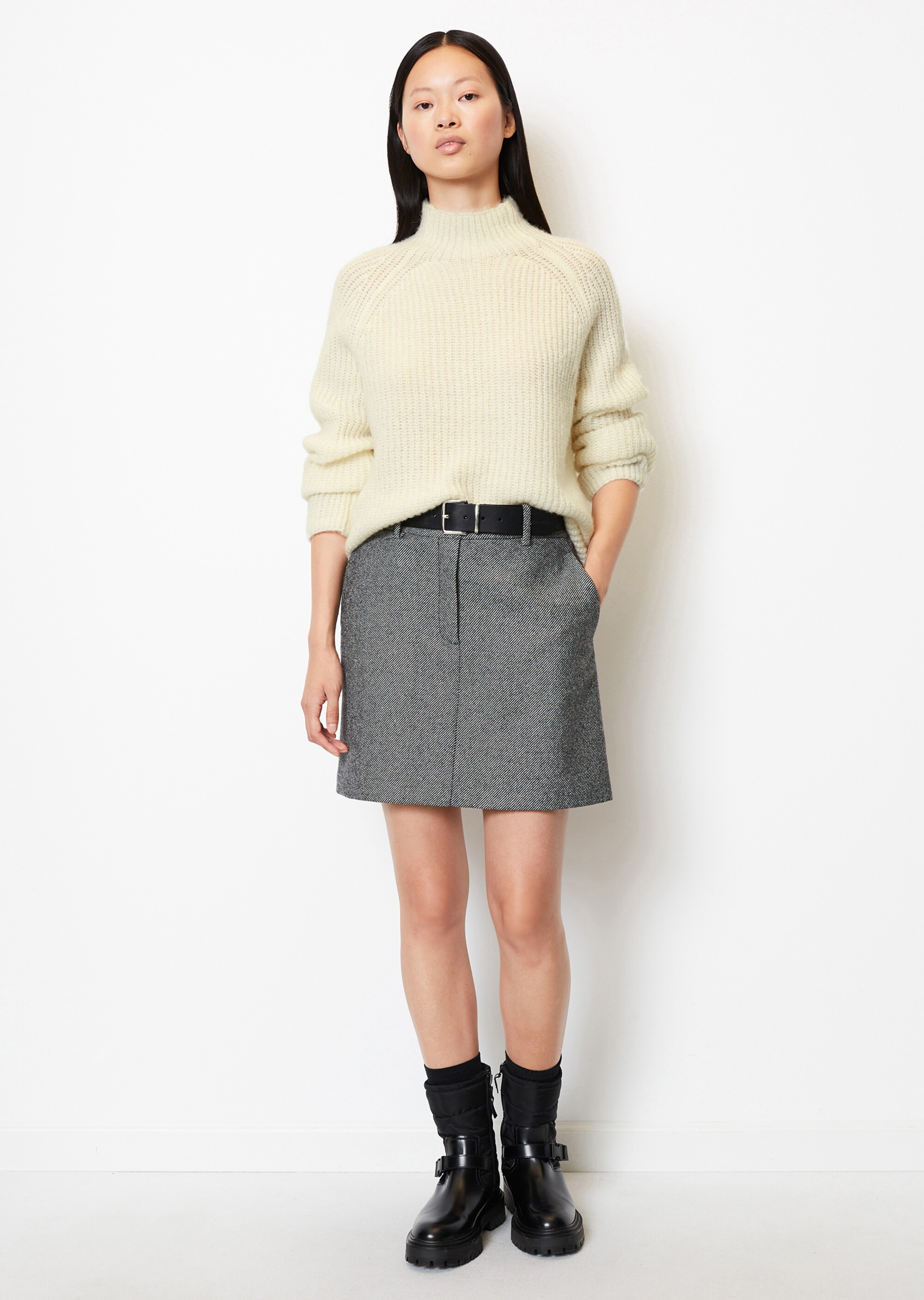 Pullover looseaus flauschigem Schurwolle-Alpakawolle-Mix