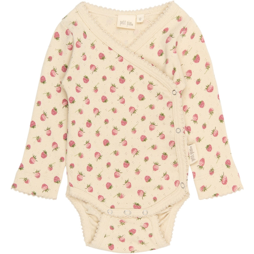 Køb Petit Piao Fog Strawberry AOP PPDea L_S Body Fold NB