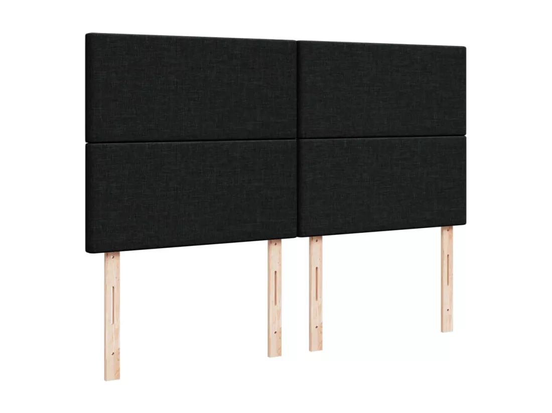 Sommier à lattes de lit avec matelas Noir 180x200 cm Tissu