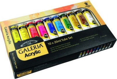 Winsor & Newton Akrylmaling - Galeria - Sæt Med 10 Farver - 10 X 20 ML