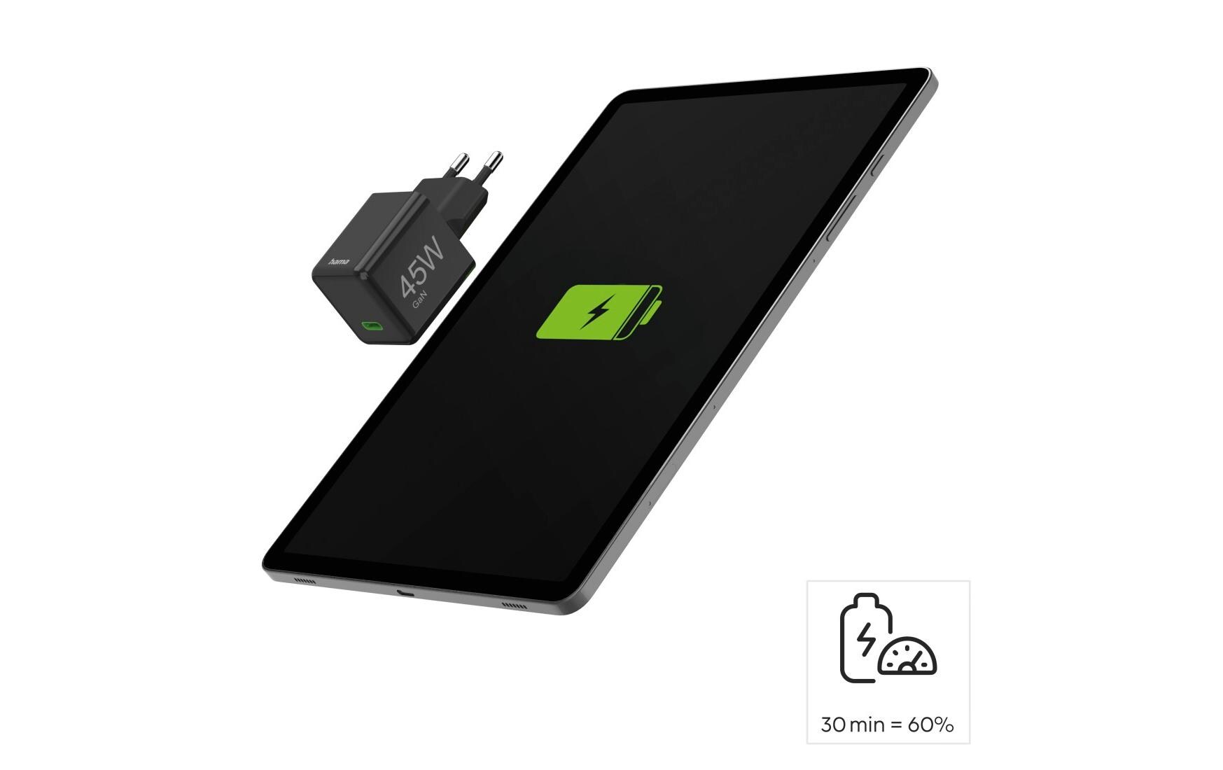 USB-Wandladegerät Gan charger USB-C 45 W SchwarzSuper-Mini-GaN-Ladegerät USB-C