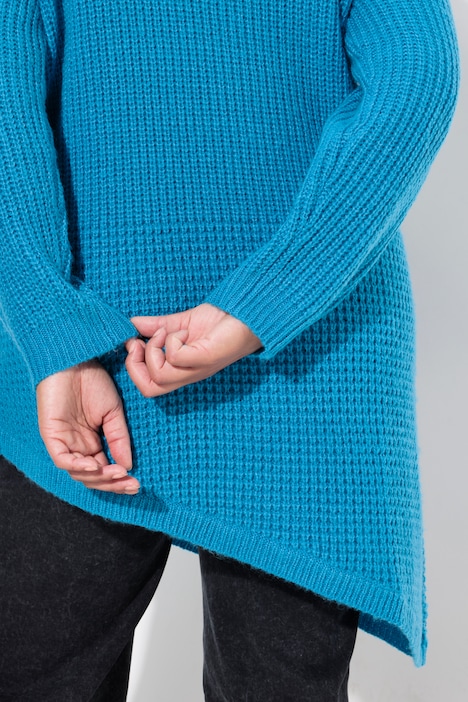 Pullover, Straight Fit, Strukturstrick, Zipfelsaum