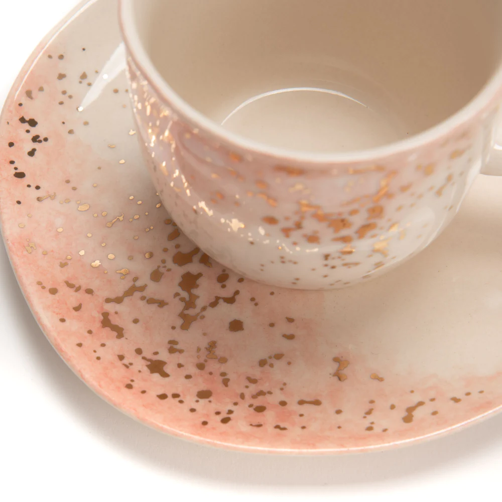 Tasse à thé avec sous tasse Lily rose 18 cl (lot de 6) Amadeus