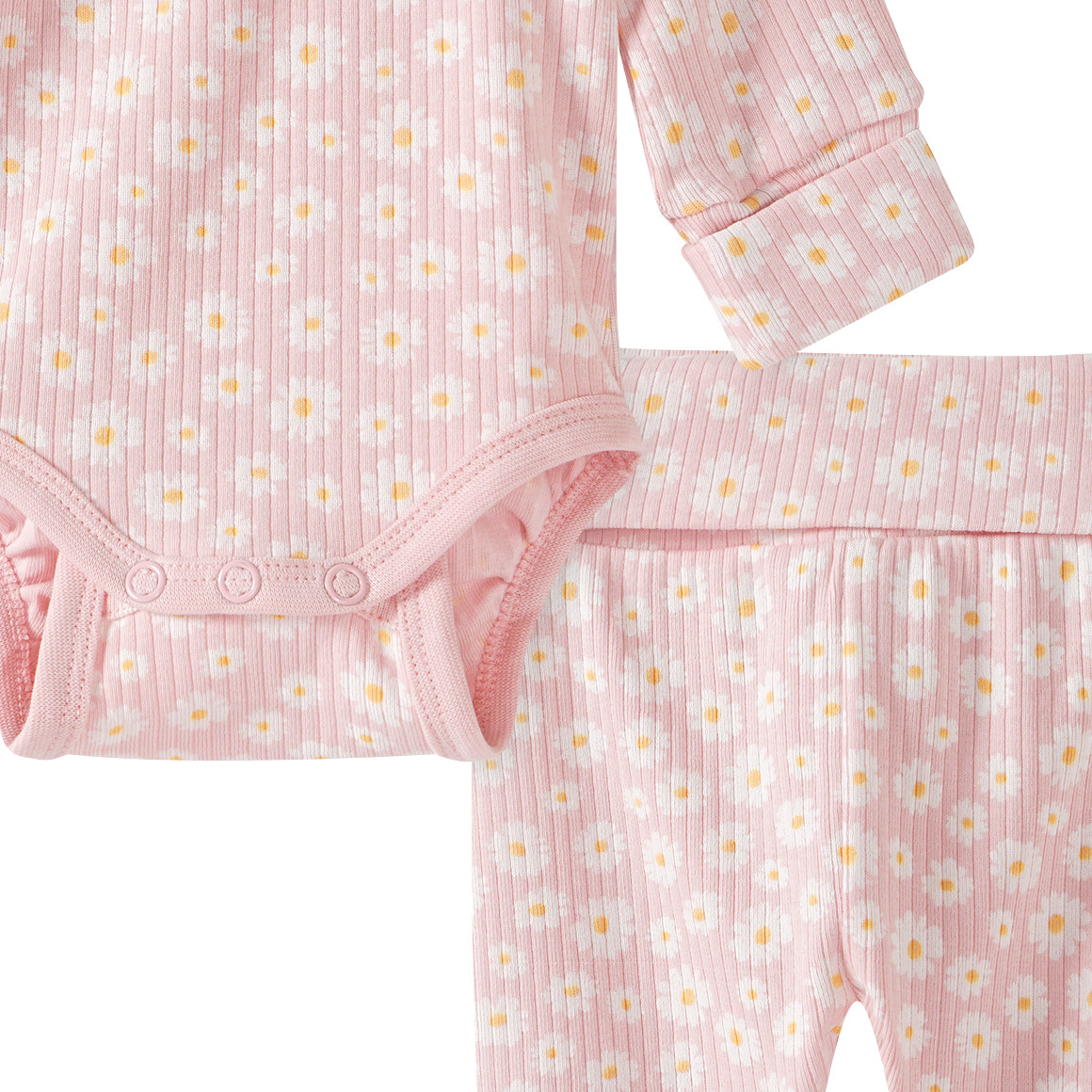 Topomini Newborn Wickelbody, Leggings und Mütze im Set rosa