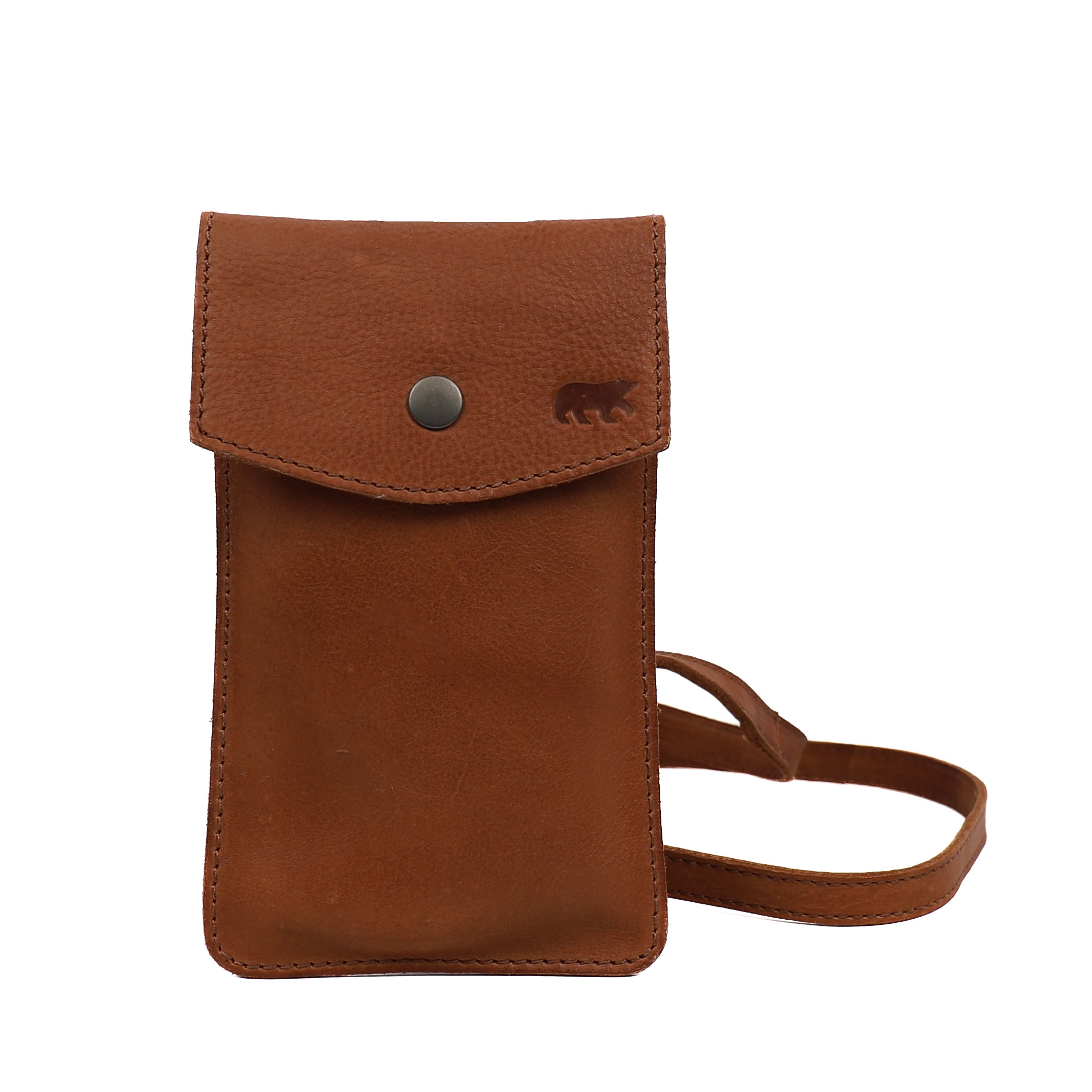 Telefoontasje 'Priya' cognac Cognac