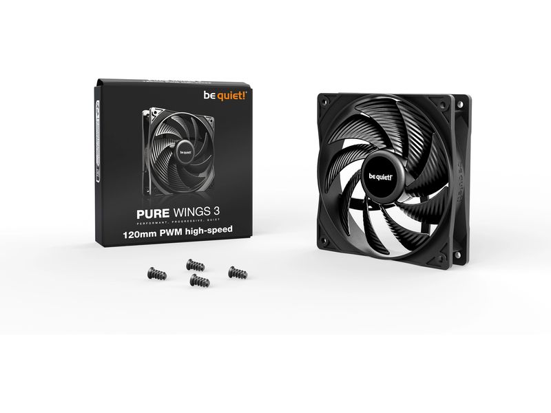 be quiet! PC-Lüfter Pure Wings 3 PWM high-speed 120 mm 120 mm PWM-Lüfter mit aussergewöhnlich hoher Leistung
