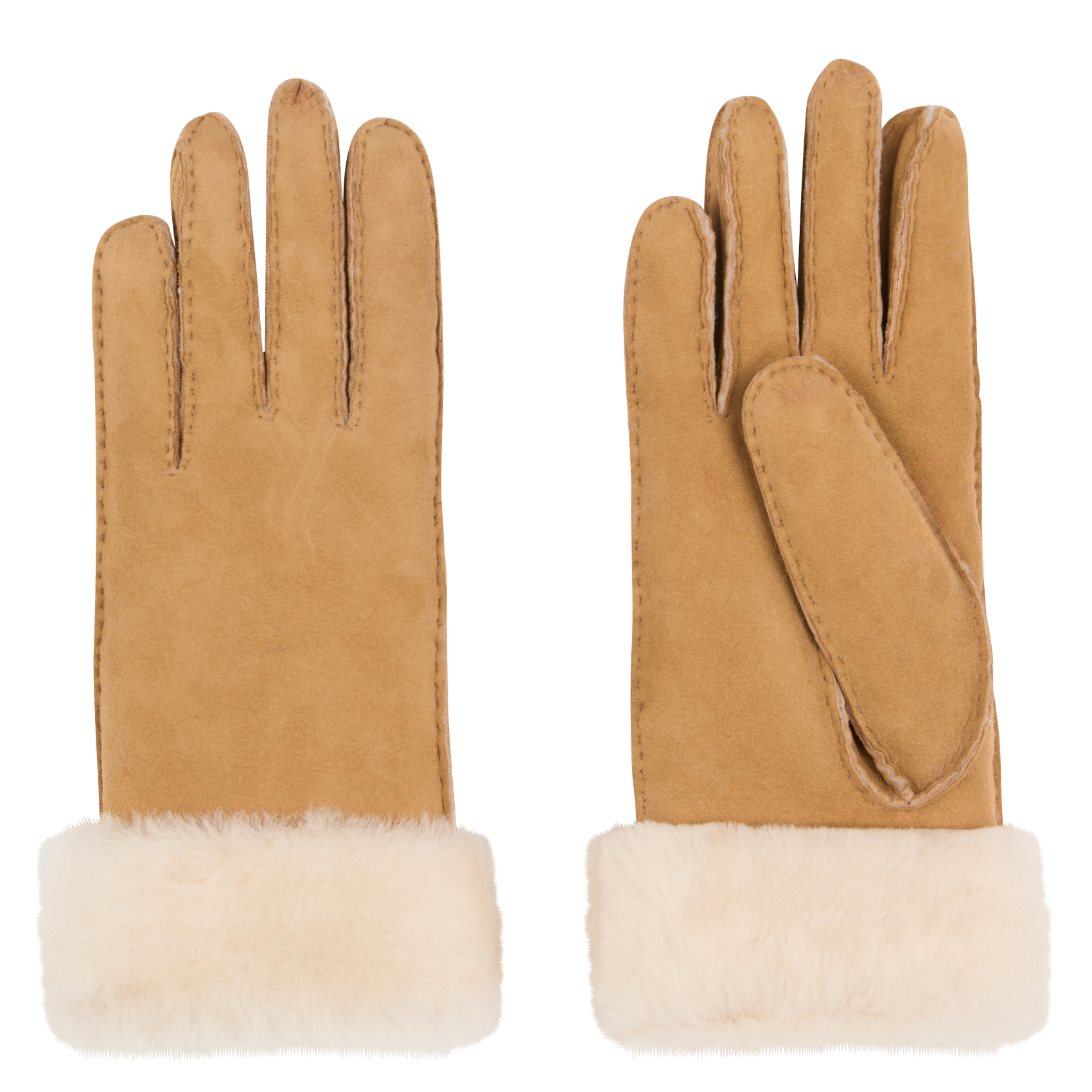 Gants en cuir velours | Marron