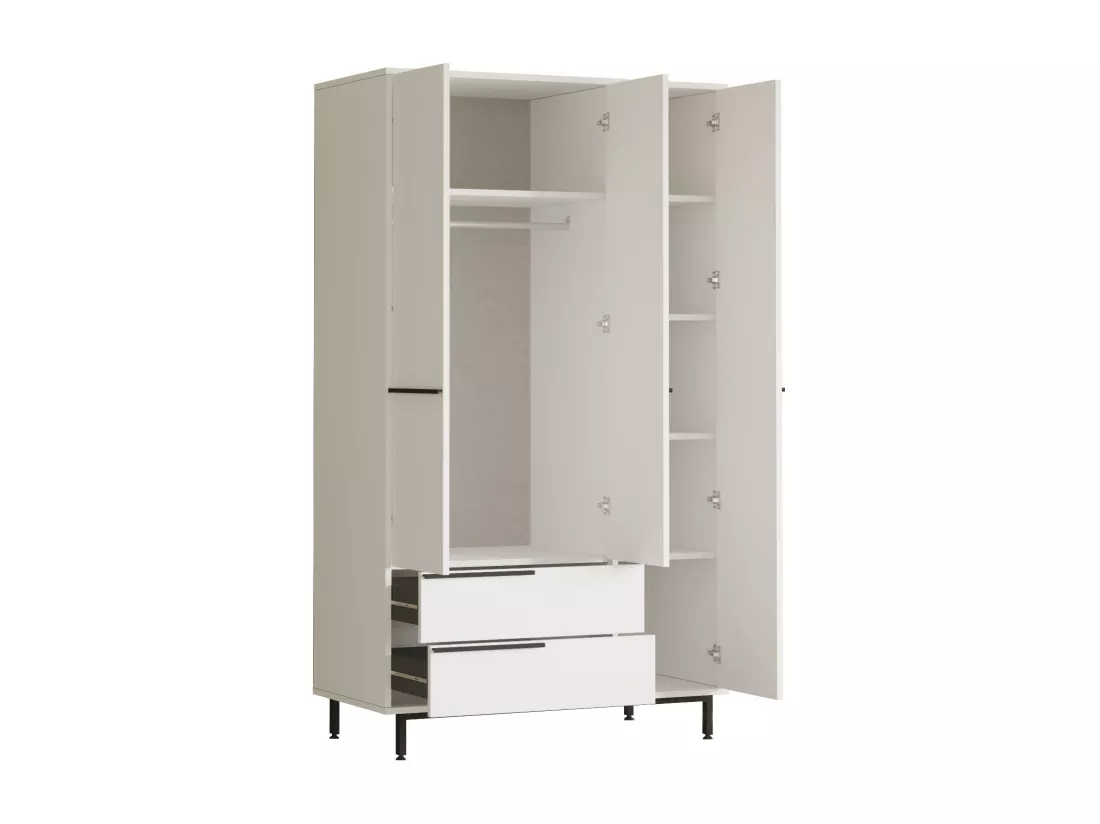 Armoire OCEAN WR112 3D2D6S 112x55x196 Blanc