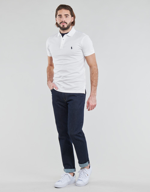 Polo Ralph Lauren - POLO CINTRE SLIM FIT EN COTON STRETCH MESH LOGO PONY PLAYER Blanco