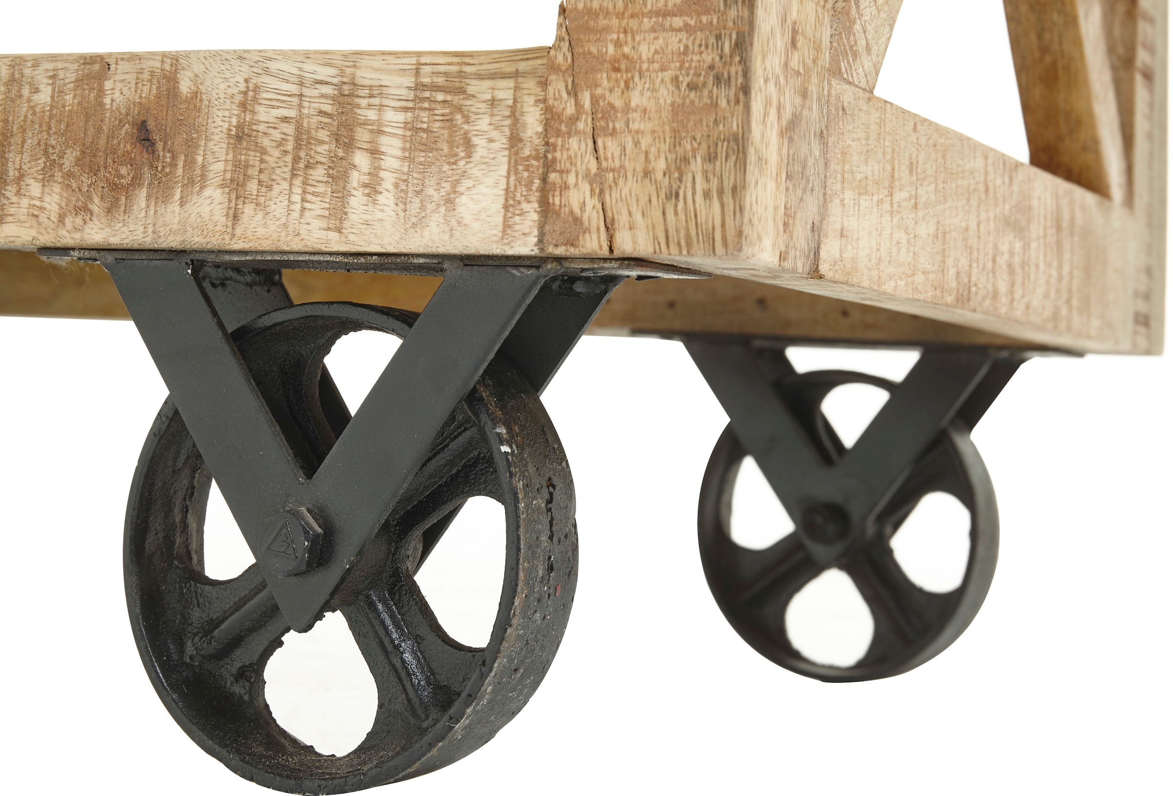 Stolkom Bartisch »Ferdi« Massivholz, Barwagen rollbar inkl. Tablett