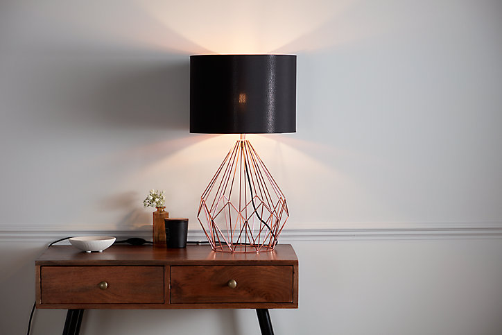Lampe à poser Vertree E27 IP20 cuivre