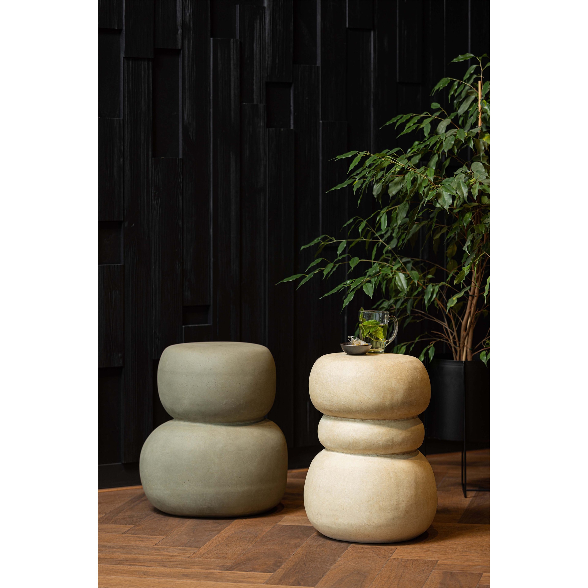 Couchtisch ODA 41 x 35 cm Betonoptik grau-grün