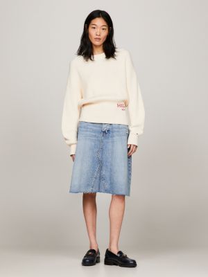 Suéter Hilfiger Monotype com costura em ponto cardigã