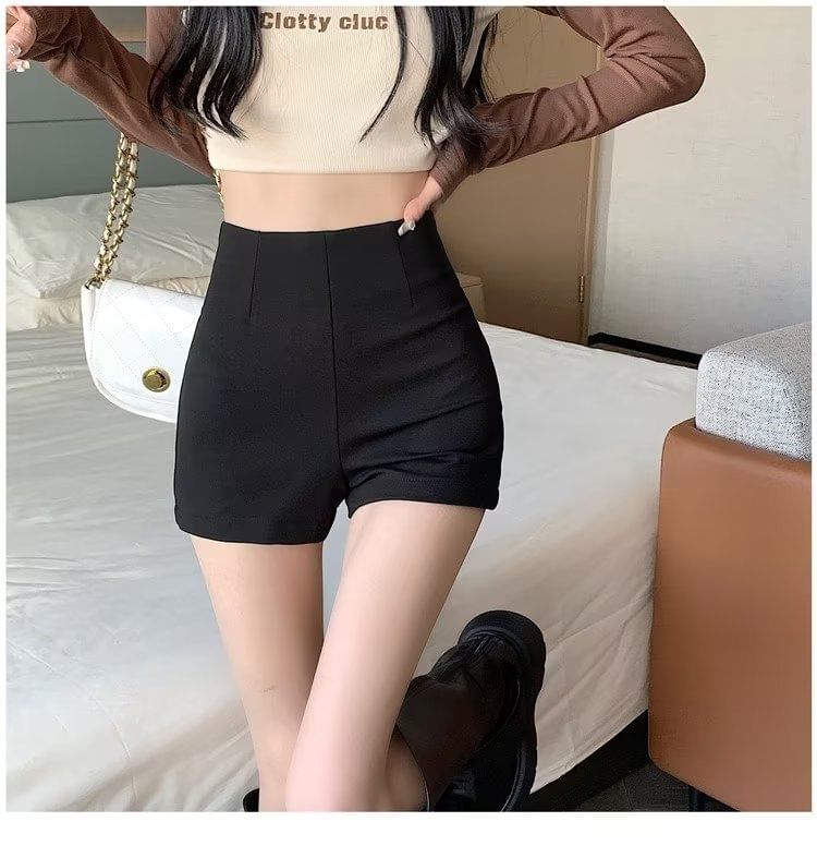 deersweeti - Hoge taille effen shorts