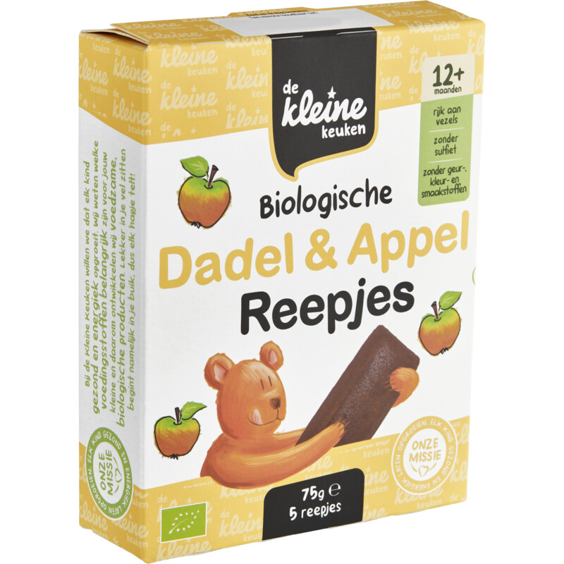 De Kleine Keuken Biologische dadel & appel reepjes 12m+