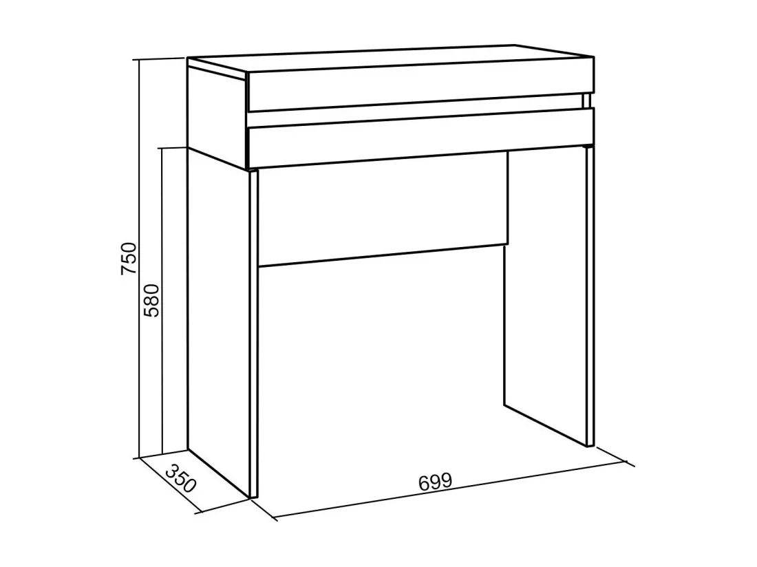 Table Console d'Entrée, 70x35x75 cm, Avec tiroir, Meuble d'appoint, Chêne