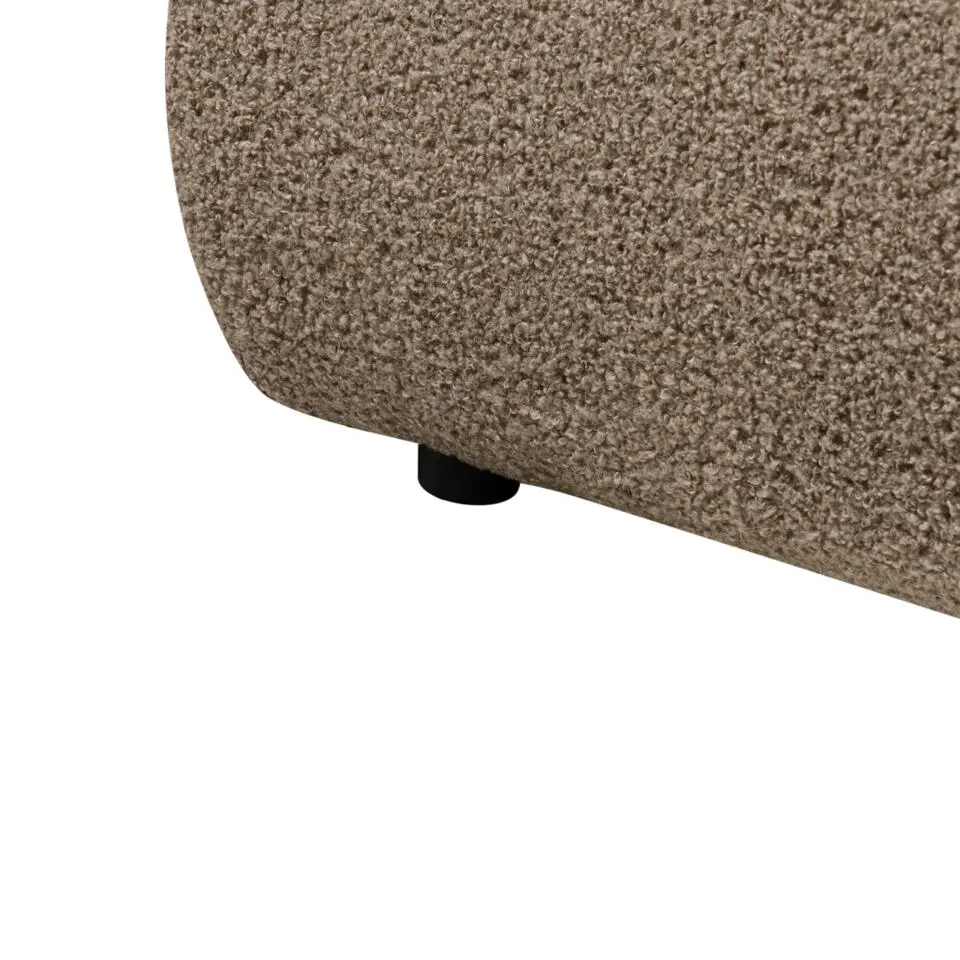 VINAY - Tweepersoonsbed - Taupe - 180 x 200 cm - Bouclé
