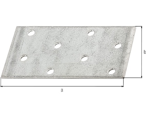 Vlakke connector 60 x 40 mm, sendzimir verzinkt, 1 stuk