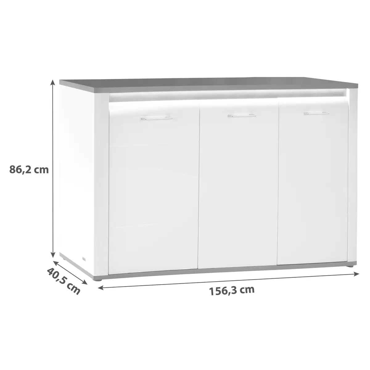 Sideboard Alassio weiss,grau