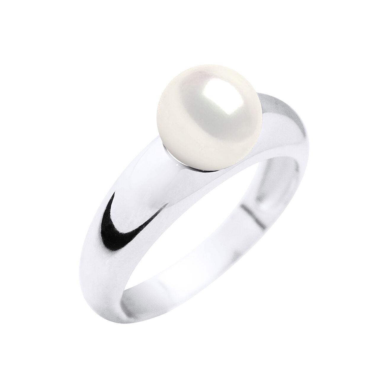 Pearl Addict Bague Prestige Argent & Perle d'Eau Douce blanche