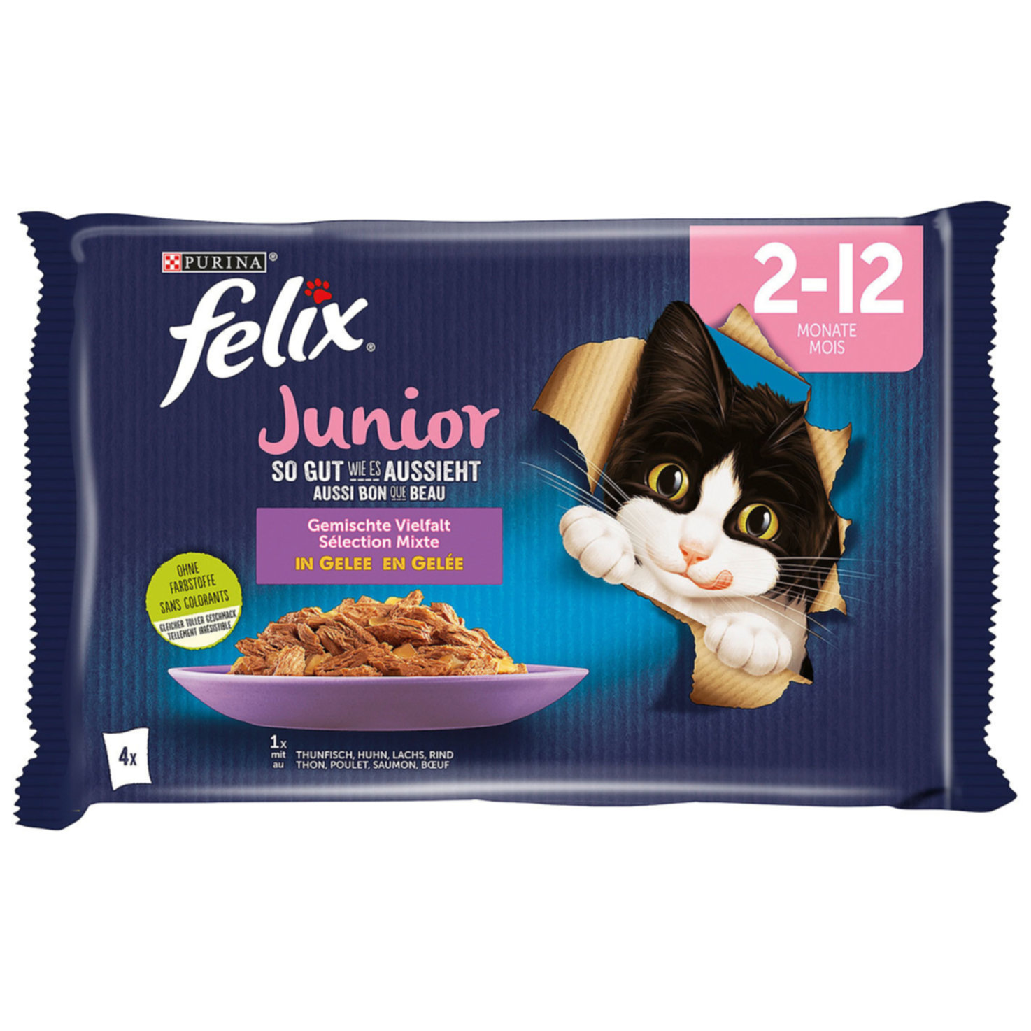 Felix Junior So gut wie Katzenfutter in Gelee assortiert 4x85g