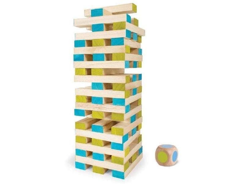 BS Toys Spiel Riesenturm ca. 100 cm Holzblockturm 60-teilig