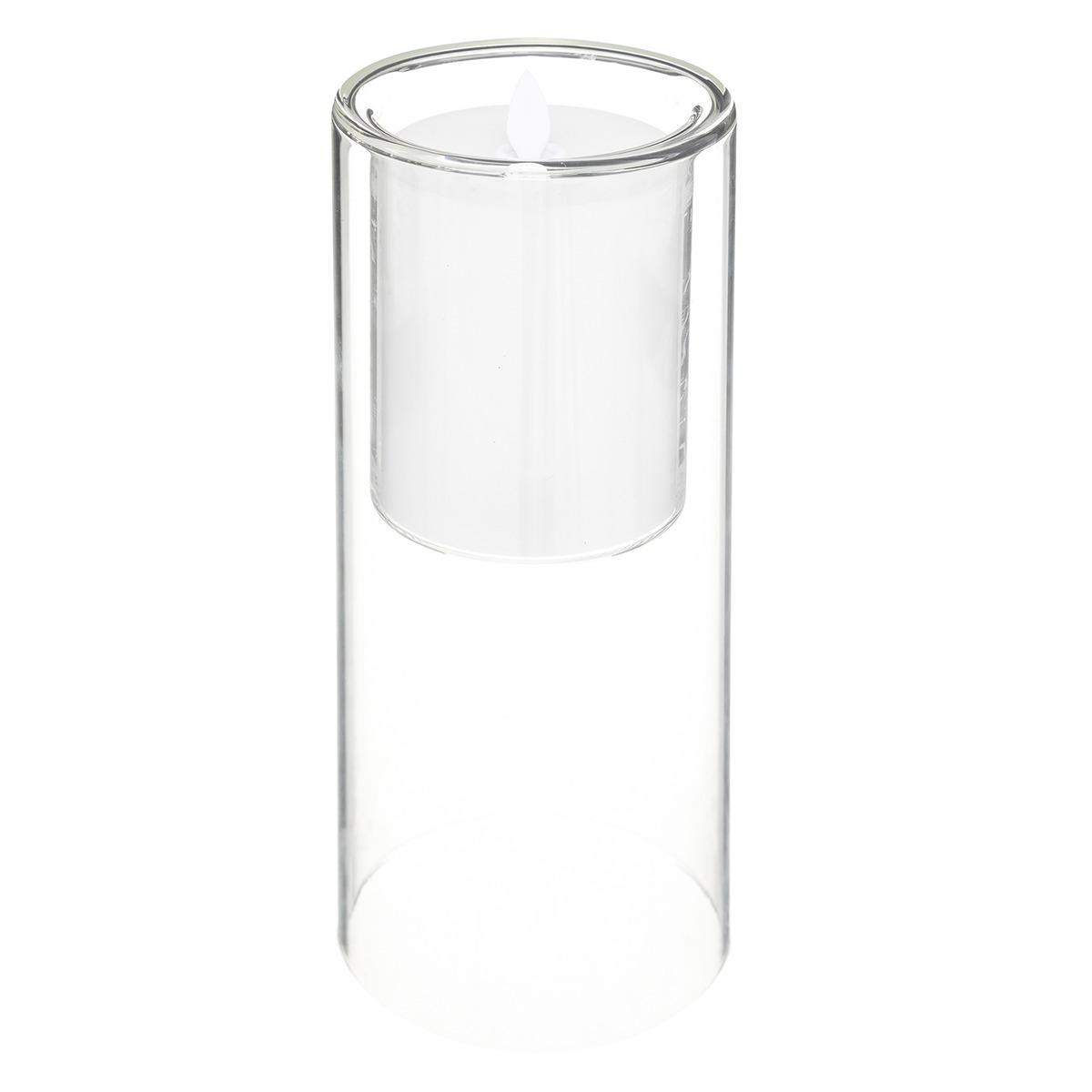 COFFRET 3 BOUGIES DOUBLE VERRE LED