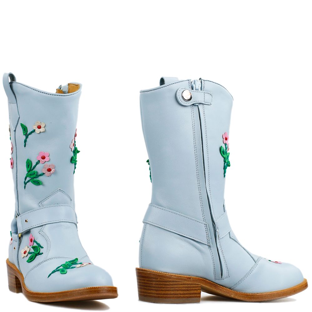 Zecchino d'Oro 187 blauw met bloemen