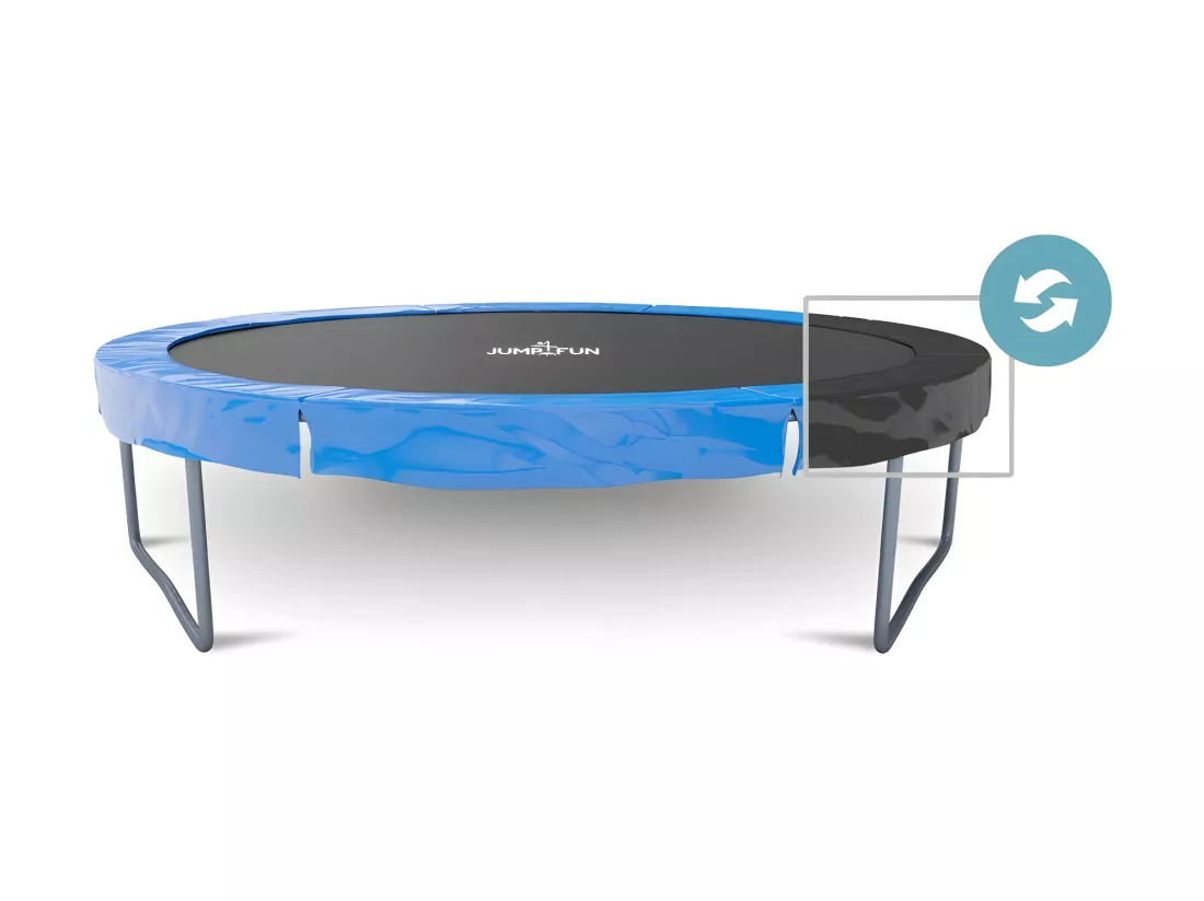 Coussin de protection des ressorts pour Trampoline, réversible bleu / noir : ø 8Ft