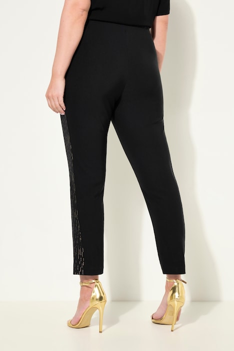 Bengalin-Hose, elastischer Slim Fit, Metallic-Druck