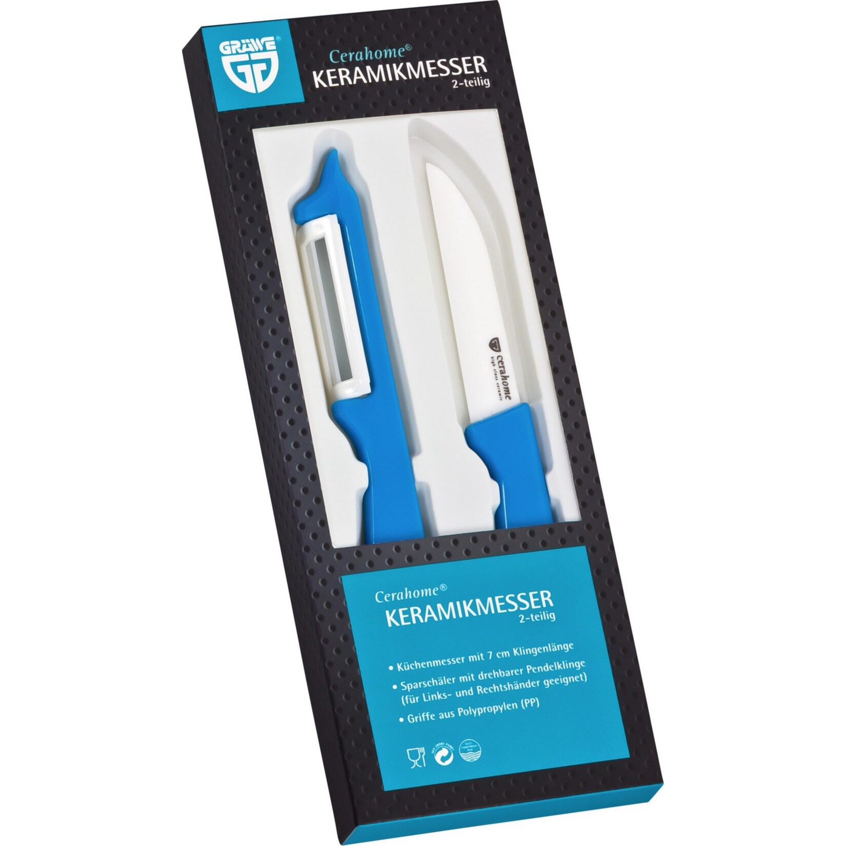 GRÄWE Keramik 2er Set Messer + Schäler