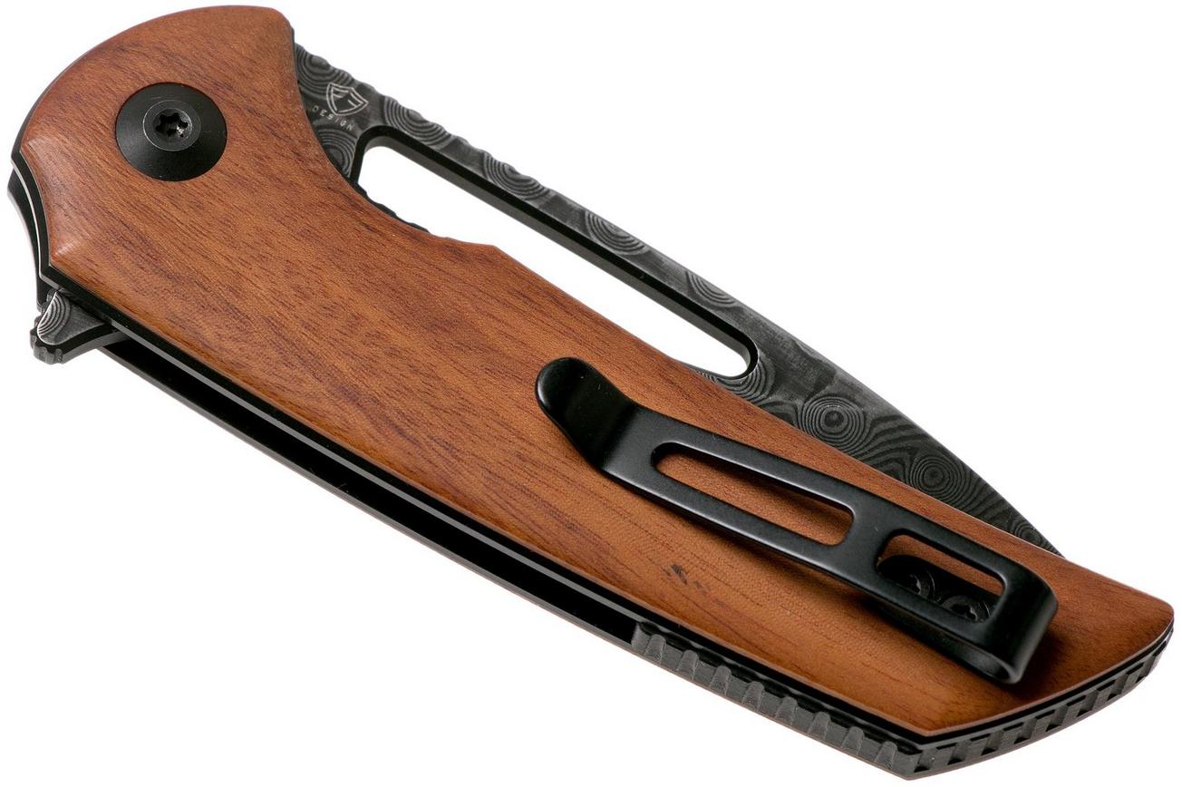 Civivi Odium C2010DS-1 Damascus, Cuibourtia Wood zakmes, Ferrum Forge design
