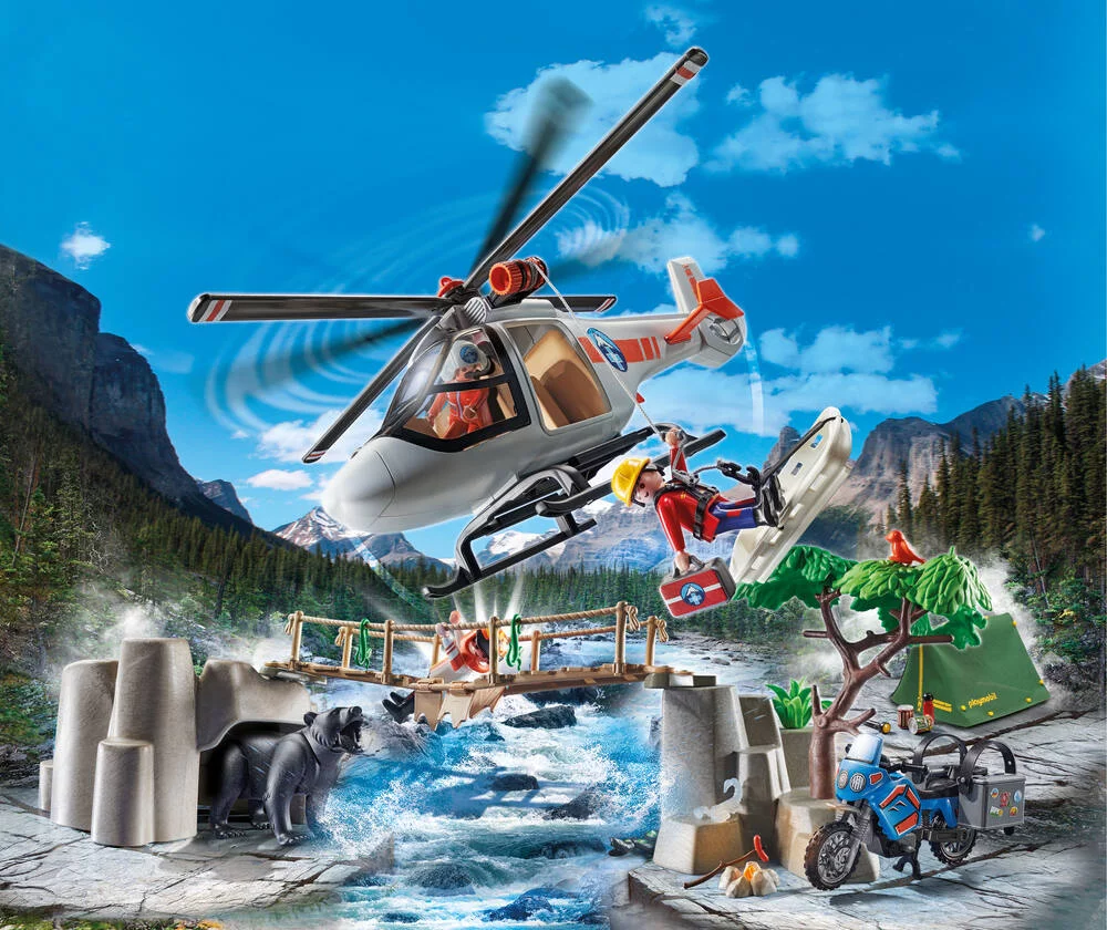 UNITE DE SECOURISTES AVEC HELICOPTERE 70663