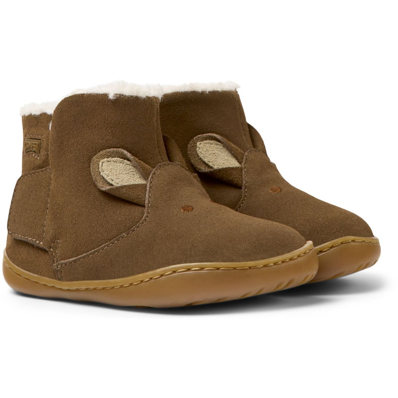 Camper Camper Peu Twins Bottines Fourrées Lapin Marron