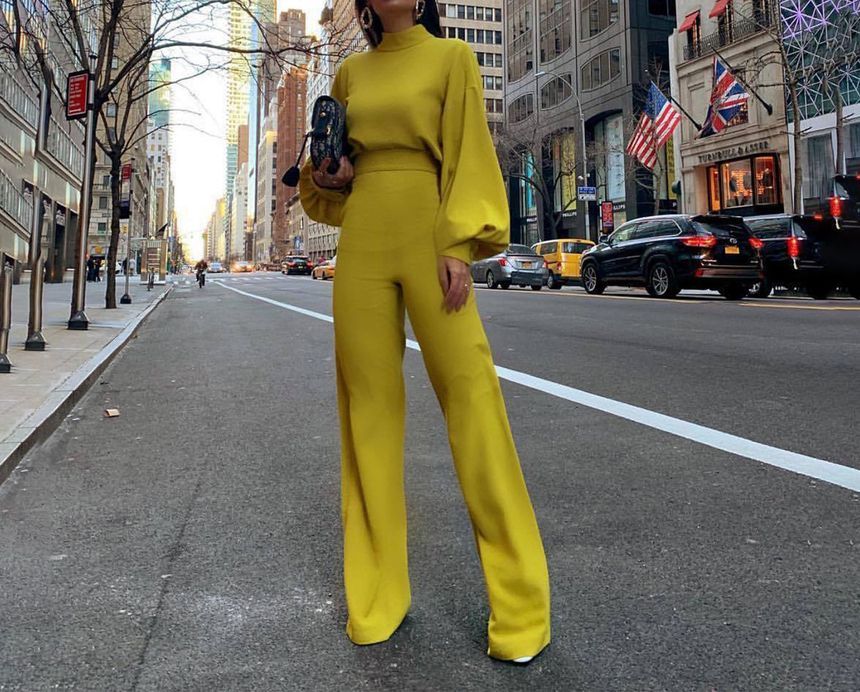 Sheparon - Jumpsuit met pofmouwen en col