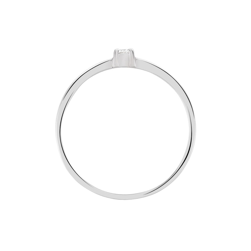 Bague Solitaire Superposition Or Blanc Diamant