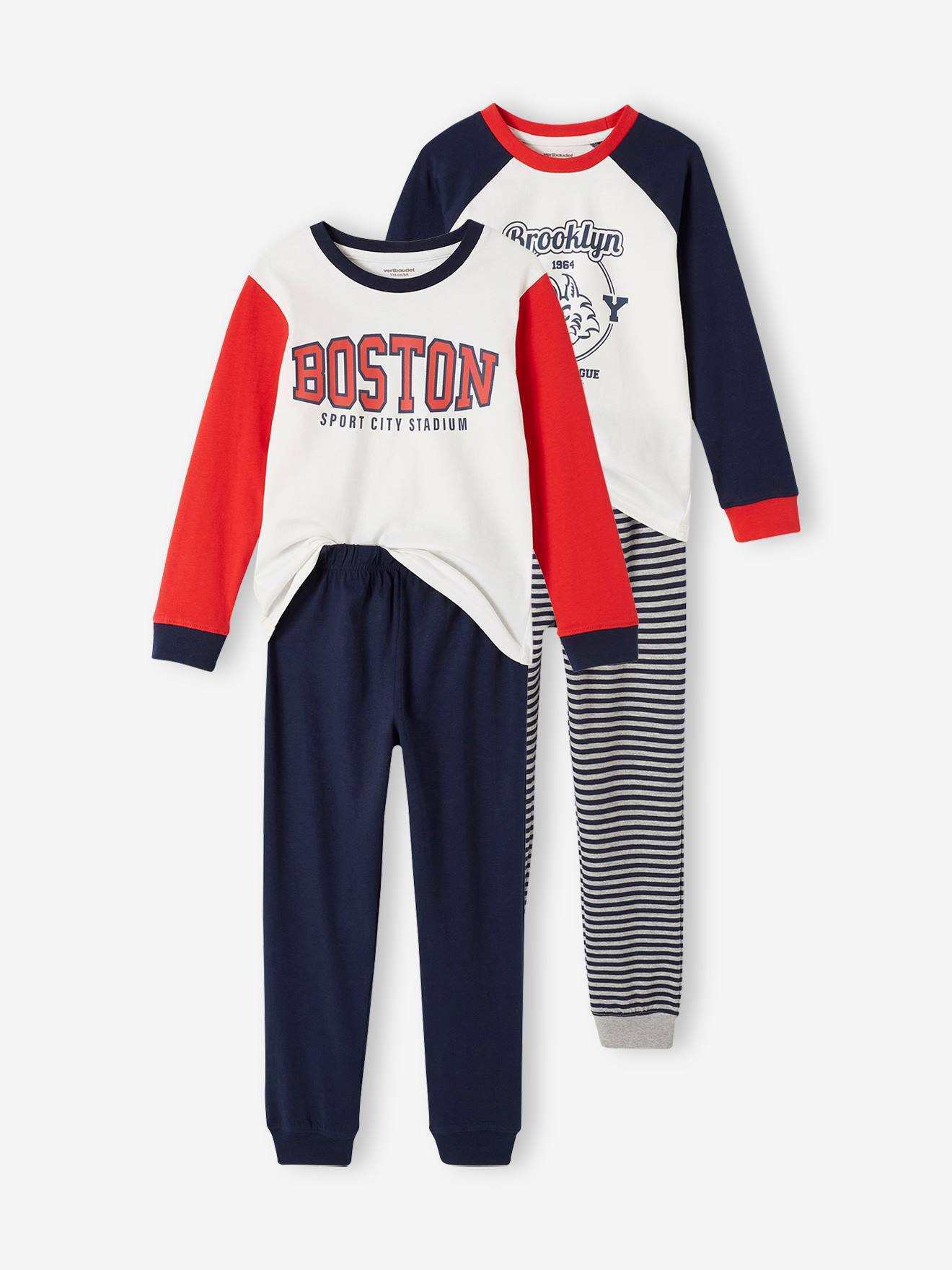 Conjunto de 2 pijamas azul-marinho 