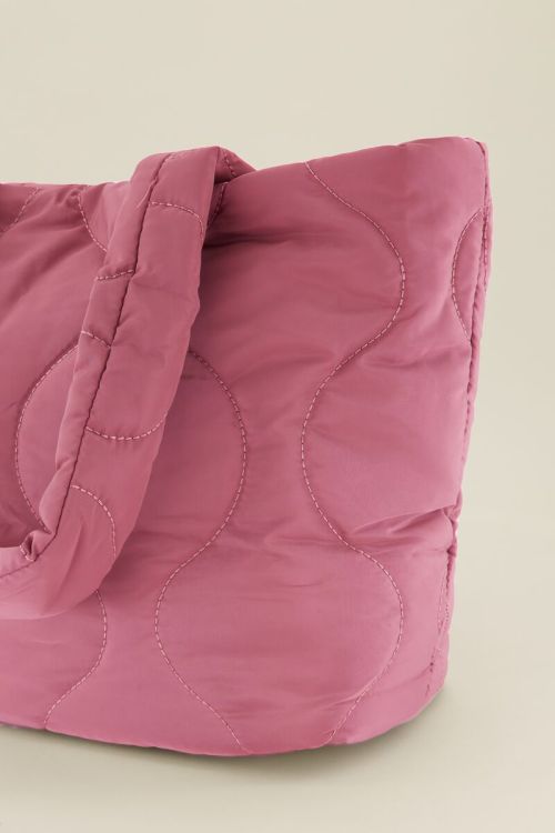 Roze gewatteerde shopper