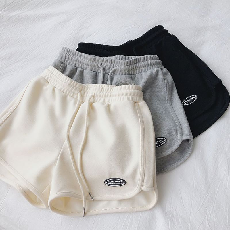 deersweeti - Sweatshorts met trekkoord in de taille en effen paneel