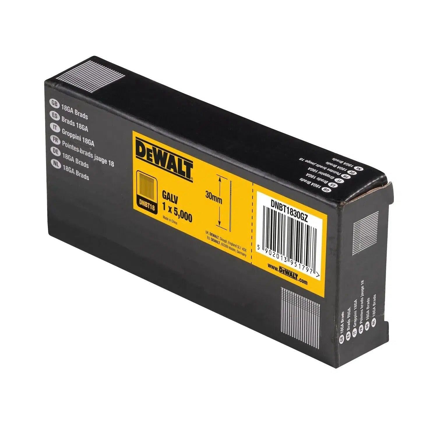 DeWALT DNBT1830GZ  1.25x30mm VE=5000 18 Gauge GAL Spijkers