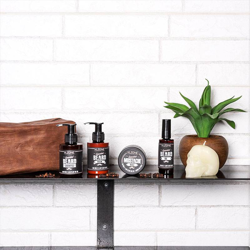 Kit shampooing, baume et huile barbe et moustache - Essential / 350g