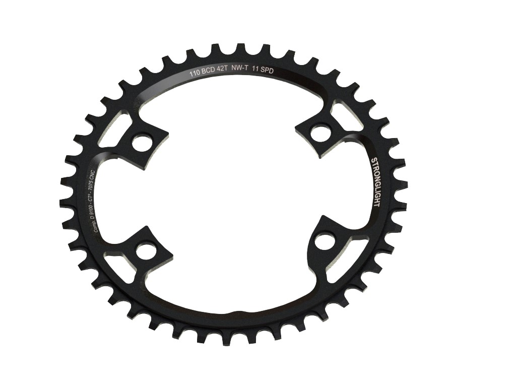 Stronglight Singlespeed Klinge 44T Ø110 Asymmetrisk 4 Hul