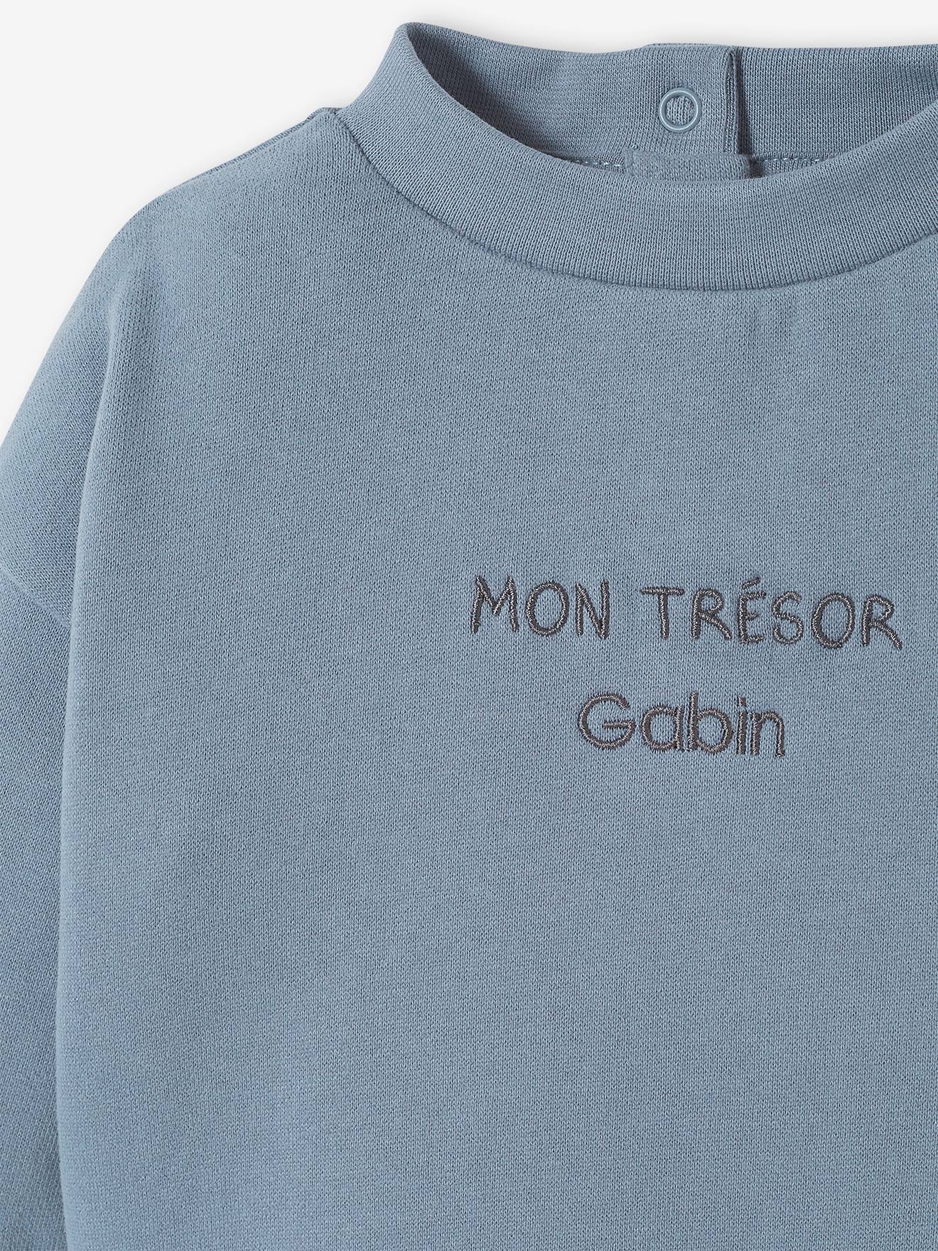 Moletom de lã personalizável para bebê, marrom médio liso com estampas.